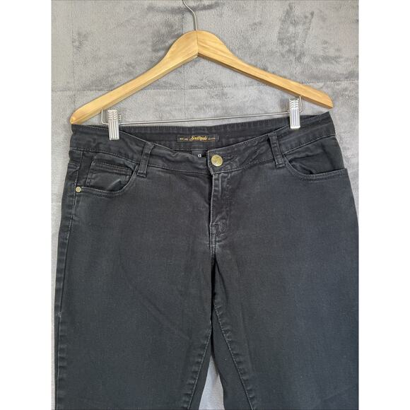 Southpole Jeans Juniors Size 13 Black Straight Mid Rise Stretch Denim 31" Inseam - Picture 3 of 14